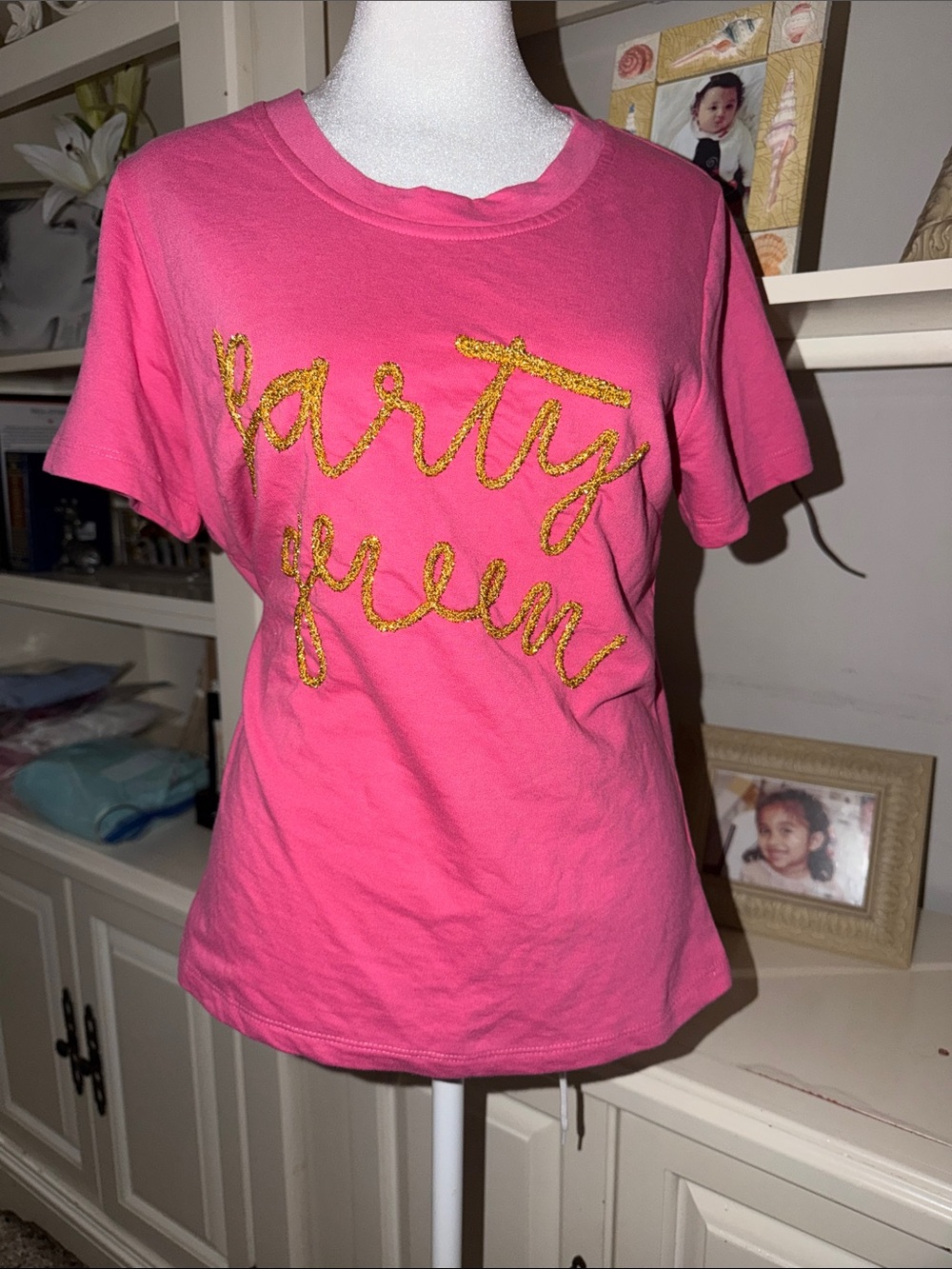 Pink 'Party Queen' Short Sleeve Graphic Tee - Women's Top
